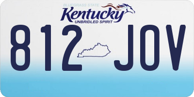 KY license plate 812JOV