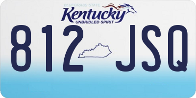 KY license plate 812JSQ
