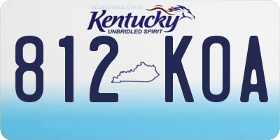 KY license plate 812KOA