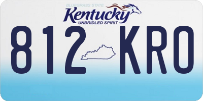 KY license plate 812KRO