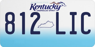 KY license plate 812LIC