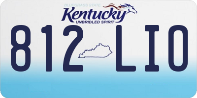 KY license plate 812LIO