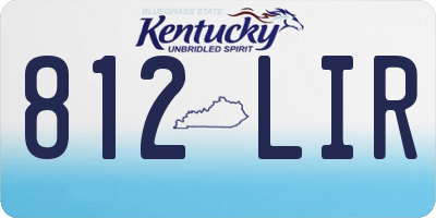 KY license plate 812LIR