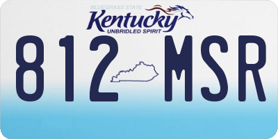 KY license plate 812MSR