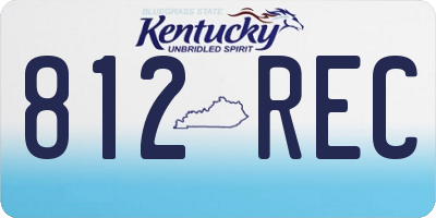 KY license plate 812REC