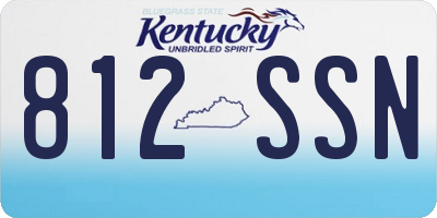 KY license plate 812SSN