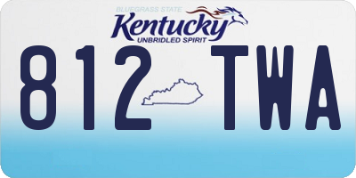 KY license plate 812TWA