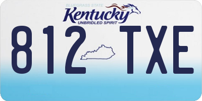 KY license plate 812TXE