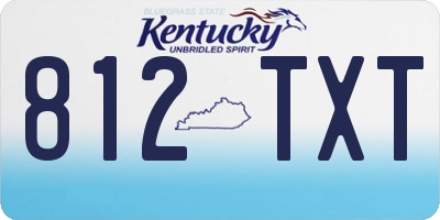 KY license plate 812TXT