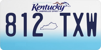 KY license plate 812TXW