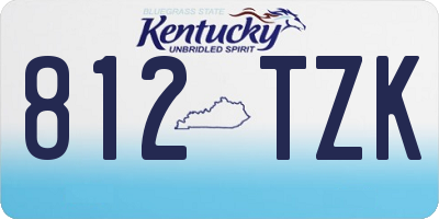 KY license plate 812TZK