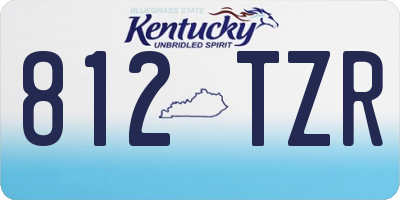 KY license plate 812TZR
