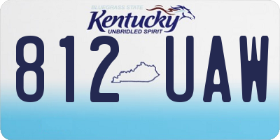 KY license plate 812UAW