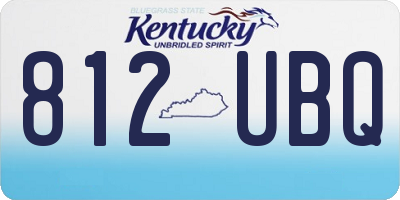 KY license plate 812UBQ