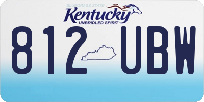 KY license plate 812UBW