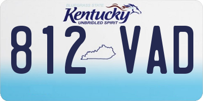 KY license plate 812VAD