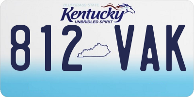 KY license plate 812VAK
