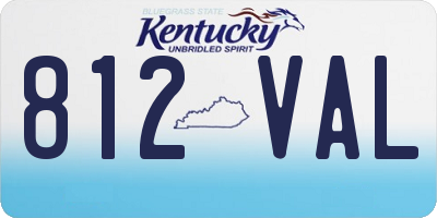 KY license plate 812VAL