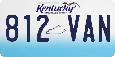 KY license plate 812VAN