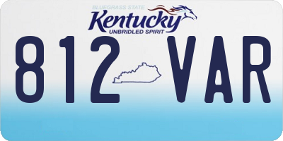 KY license plate 812VAR