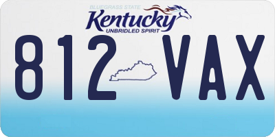 KY license plate 812VAX