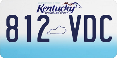 KY license plate 812VDC