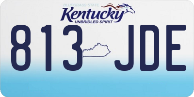 KY license plate 813JDE