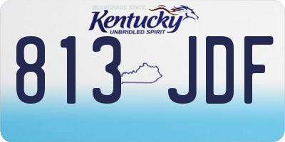 KY license plate 813JDF
