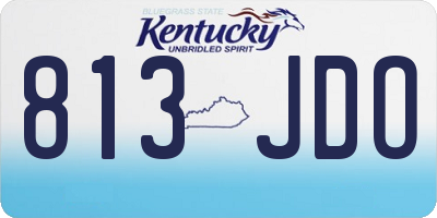 KY license plate 813JDO