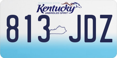 KY license plate 813JDZ
