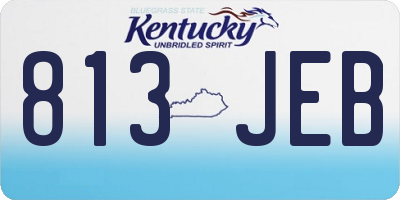 KY license plate 813JEB