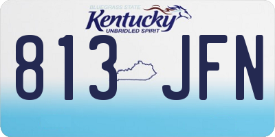 KY license plate 813JFN