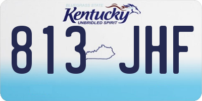 KY license plate 813JHF