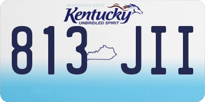 KY license plate 813JII
