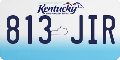 KY license plate 813JIR