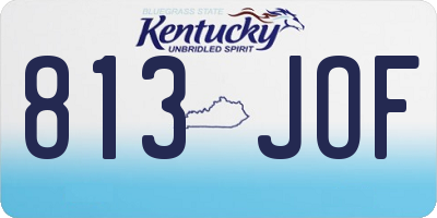 KY license plate 813JOF