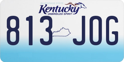 KY license plate 813JOG