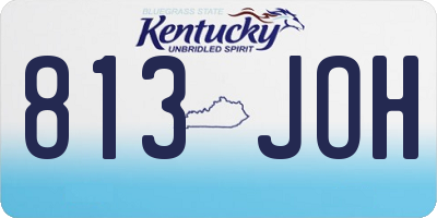 KY license plate 813JOH