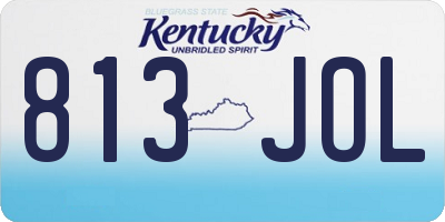 KY license plate 813JOL