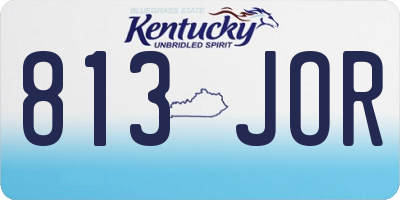 KY license plate 813JOR