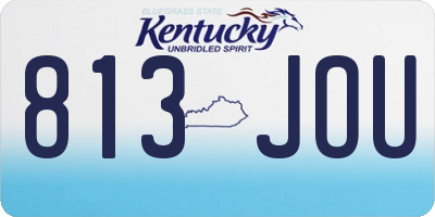 KY license plate 813JOU