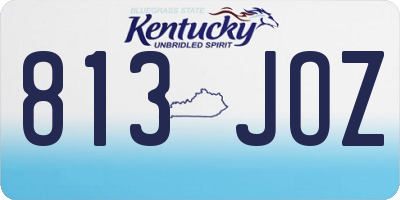 KY license plate 813JOZ