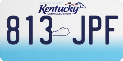 KY license plate 813JPF