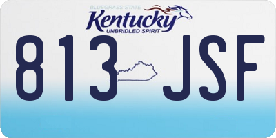 KY license plate 813JSF