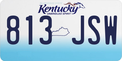 KY license plate 813JSW