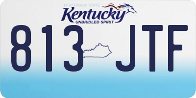 KY license plate 813JTF