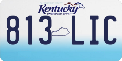 KY license plate 813LIC