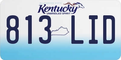 KY license plate 813LID