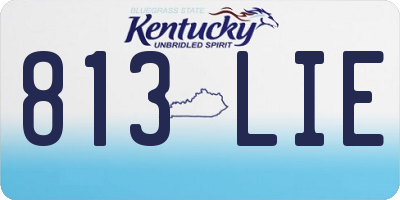 KY license plate 813LIE