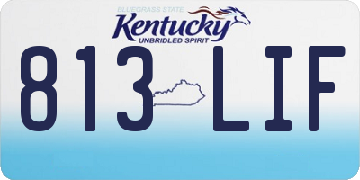 KY license plate 813LIF